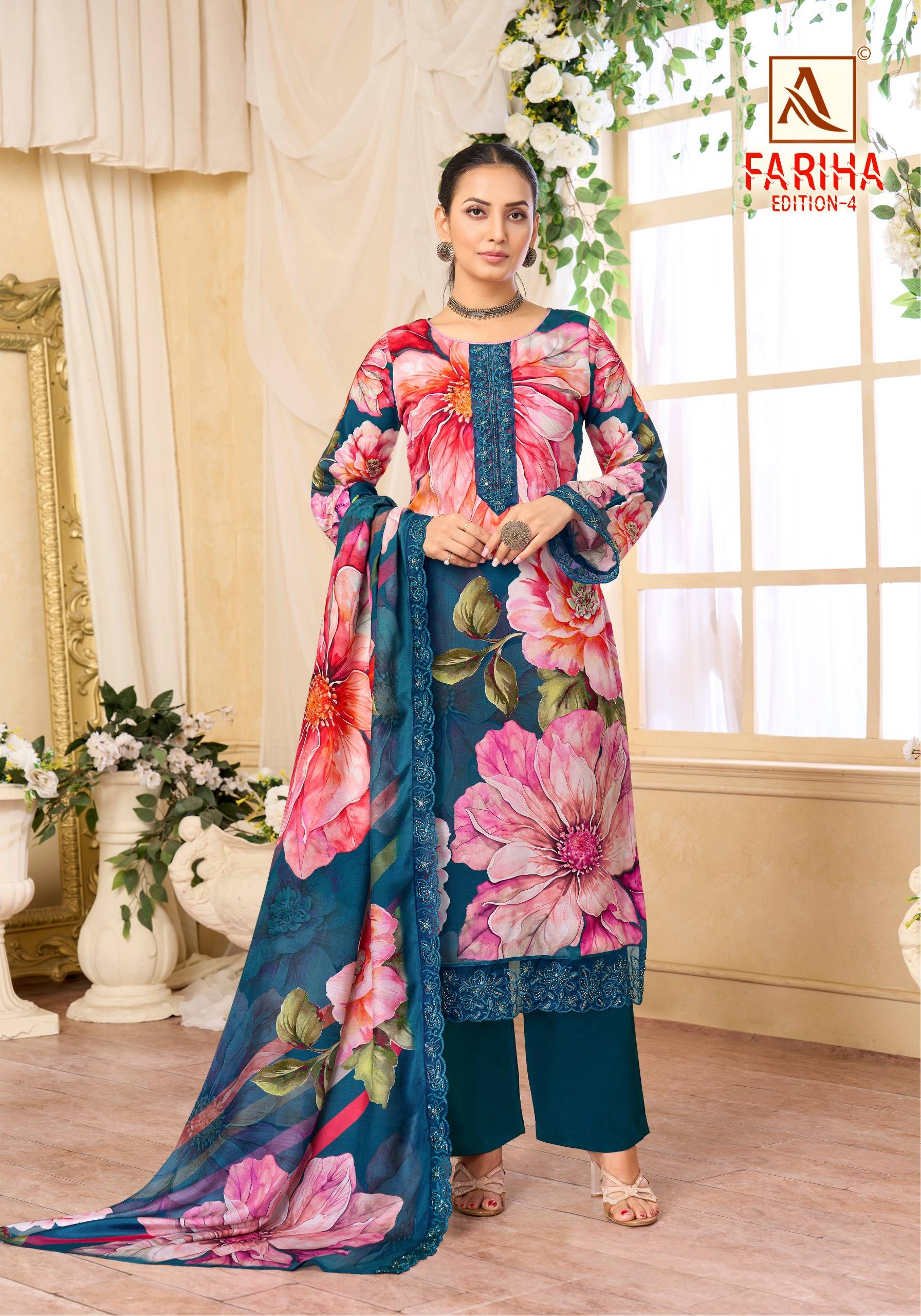 FARIHA VOL-4 By Alok Suit 01 To 08 Series Beautiful Festive Suits Stylish Colorful Fancy Casual Wear Maslin Dresses At Wholesale Price